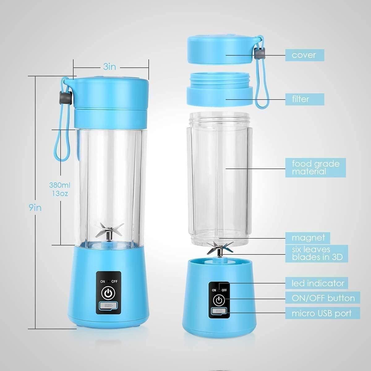 Portable Electric 6 Blade USB Juice Maker (380 ml)